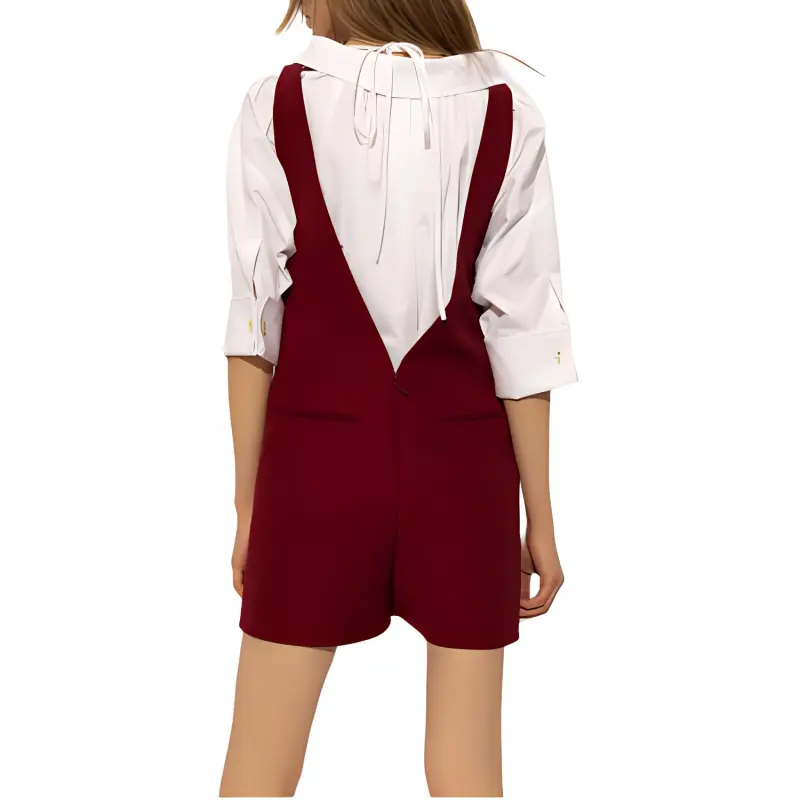 GUCCI V neck Twill Jumpsuit-3