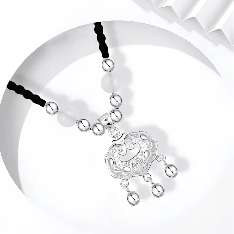 CHINA GOLD 999 Fine Silver Necklaces Women's-2