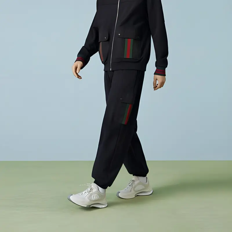 GUCCI SS23 Knitted Sweatpants Men's Black-3