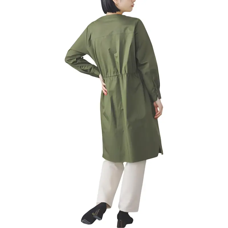 Beams Long Sleeved Dresses Women's Olive Green-2