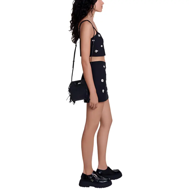 Maje Diamanté effect Skort-3