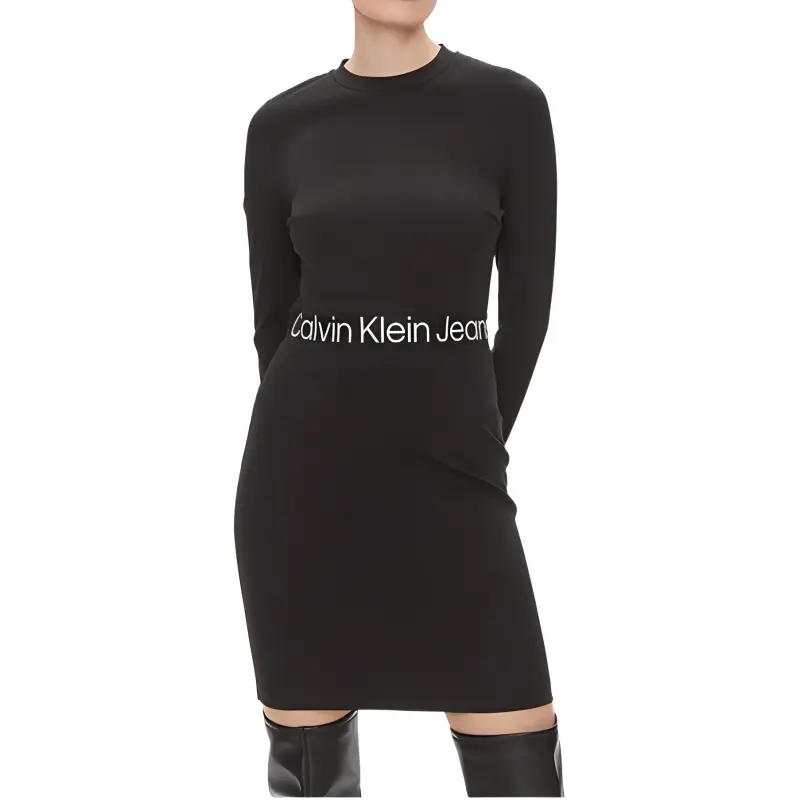 CALVIN KLEIN Long Sleeved Dress Women's Black-4