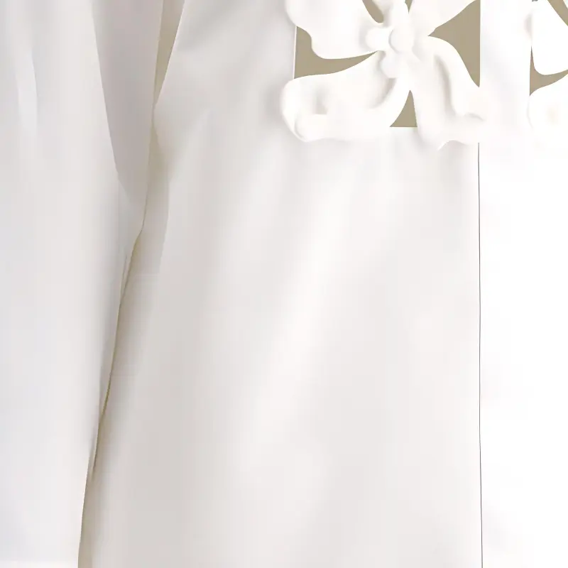 Valentino Floral Cut Out Long Sleeved Shirt-5