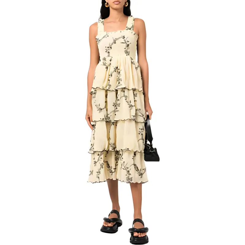 GANNI Slip Dresses Women's Yellow-1