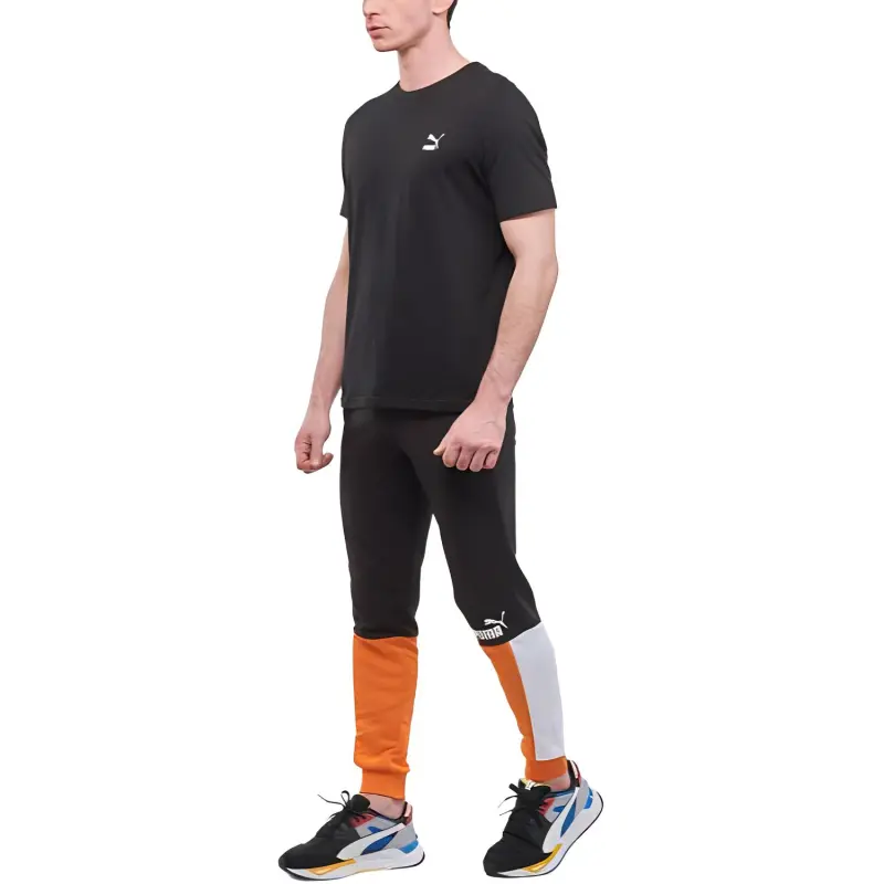 PUMA Casual Pants Men's Orange Black-2
