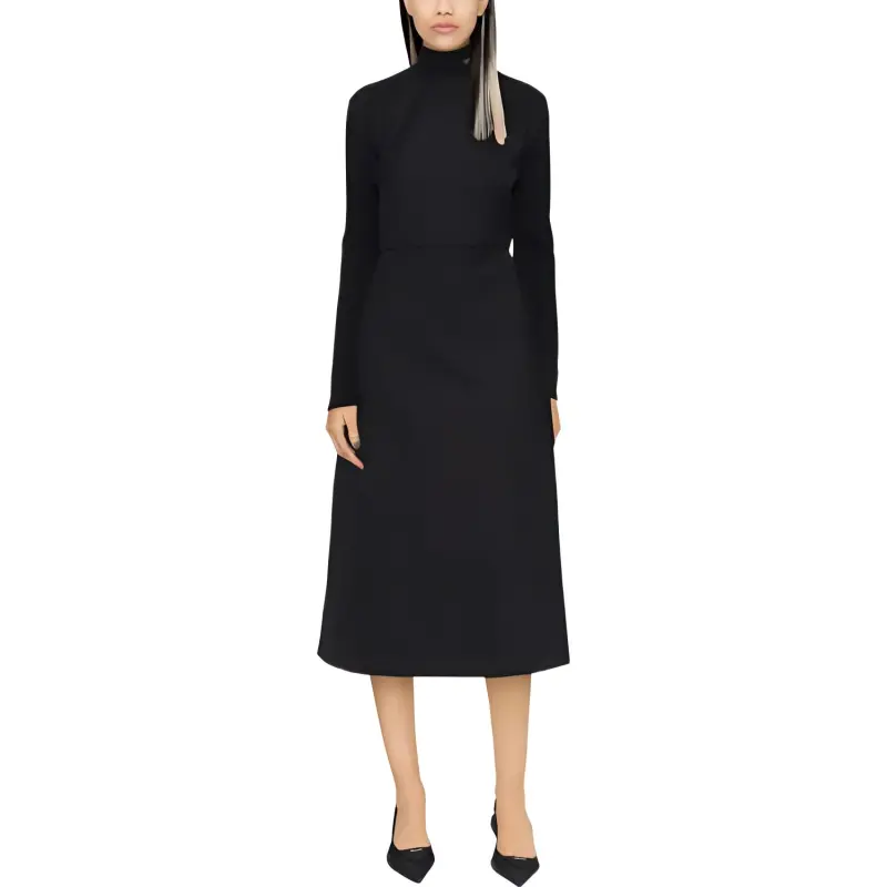 PRADA FW22 Long Sleeved Dress Women's Black-1