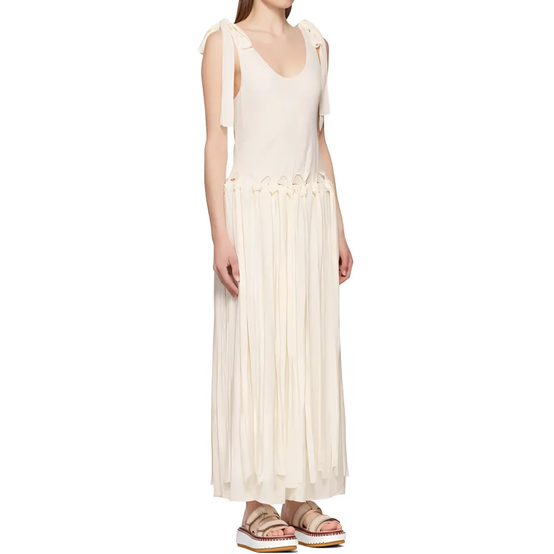 Chloe SS22 Sleeveless Dress Women's Ecru-5