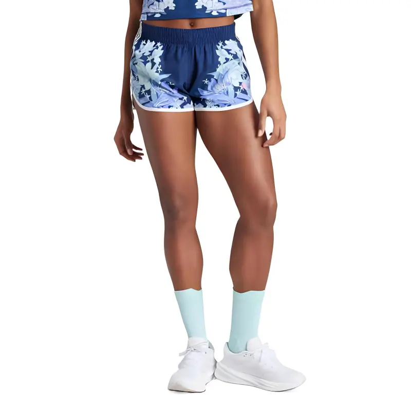 Adidas Own The Run Casual Shorts Women's Dark Blue/Semi Shimmery Aqua Green/Half Cobalt Blue/Transparent Lemon-1
