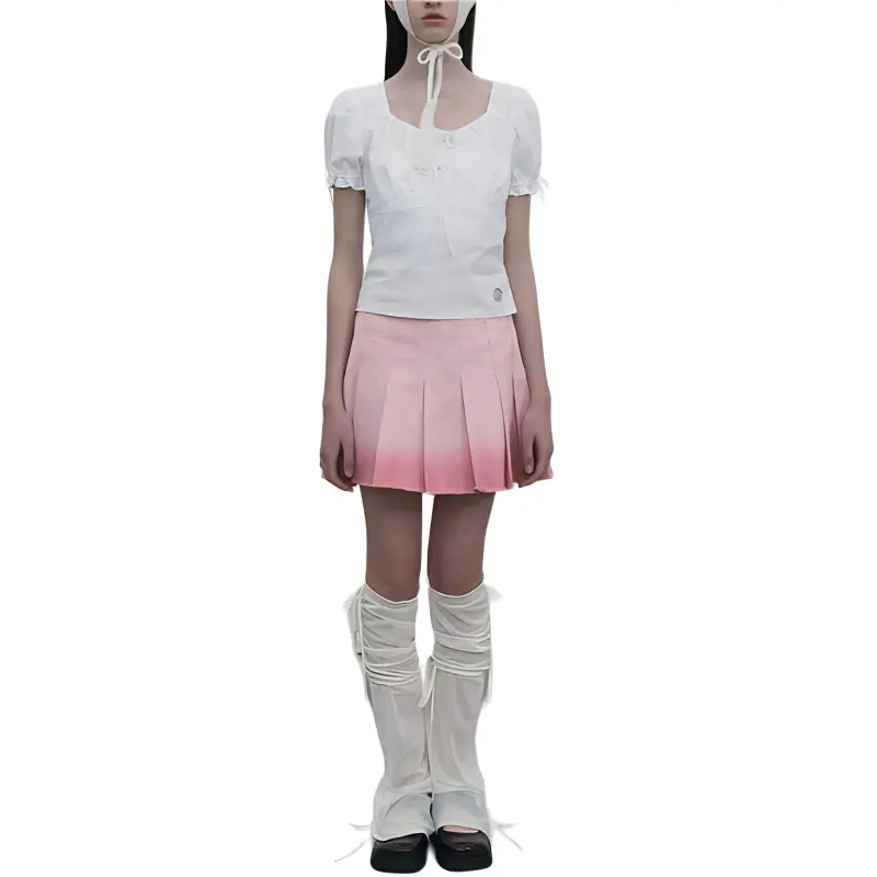 Kirsh SS24 Denim Short Skirts Women's Salmon-1