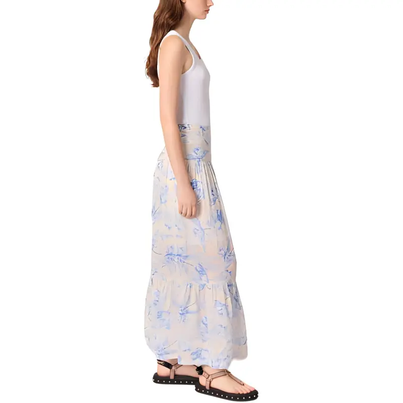 Maje Floral print Midi Skirt-2