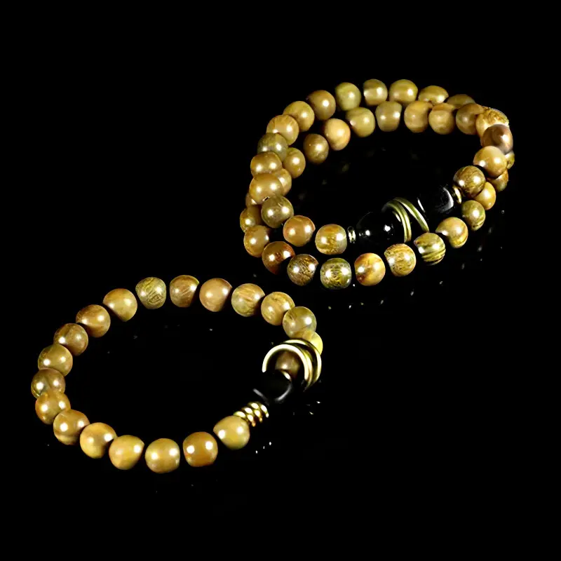 JIAFULAI Green Sandalwood Bracelets Unisex-3