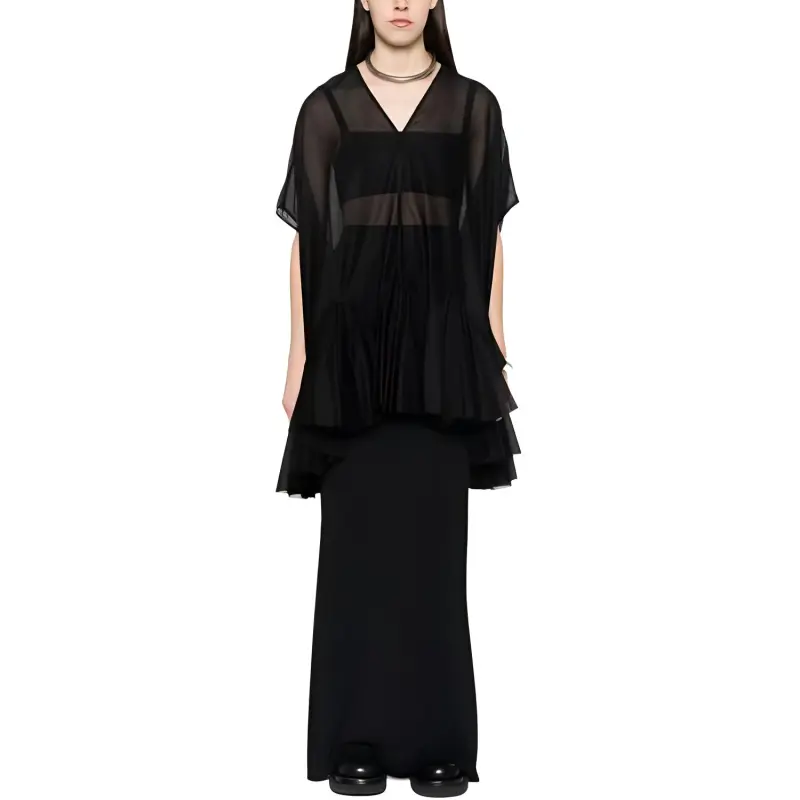 RICK OWENS/RO Short Sleeved Dress Women's Black-1