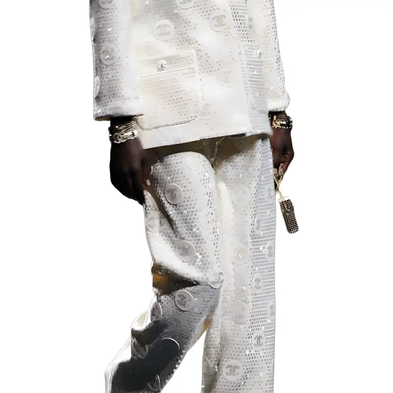 CHANEL Casual Pants Women's White-3