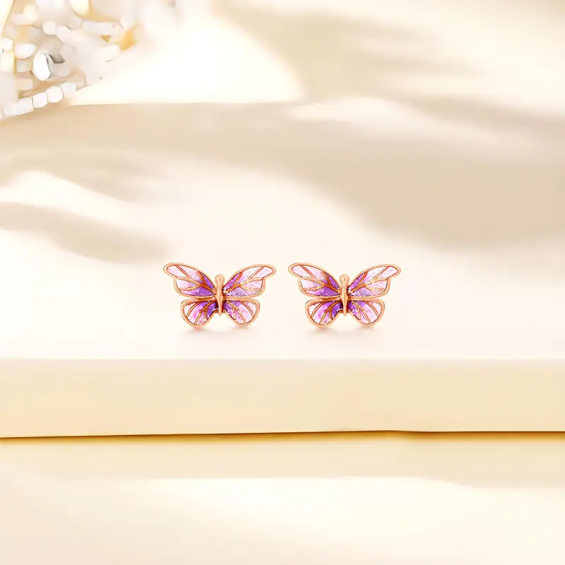 Lao Feng Xiang 18K Gold Stud Earrings Women's-2