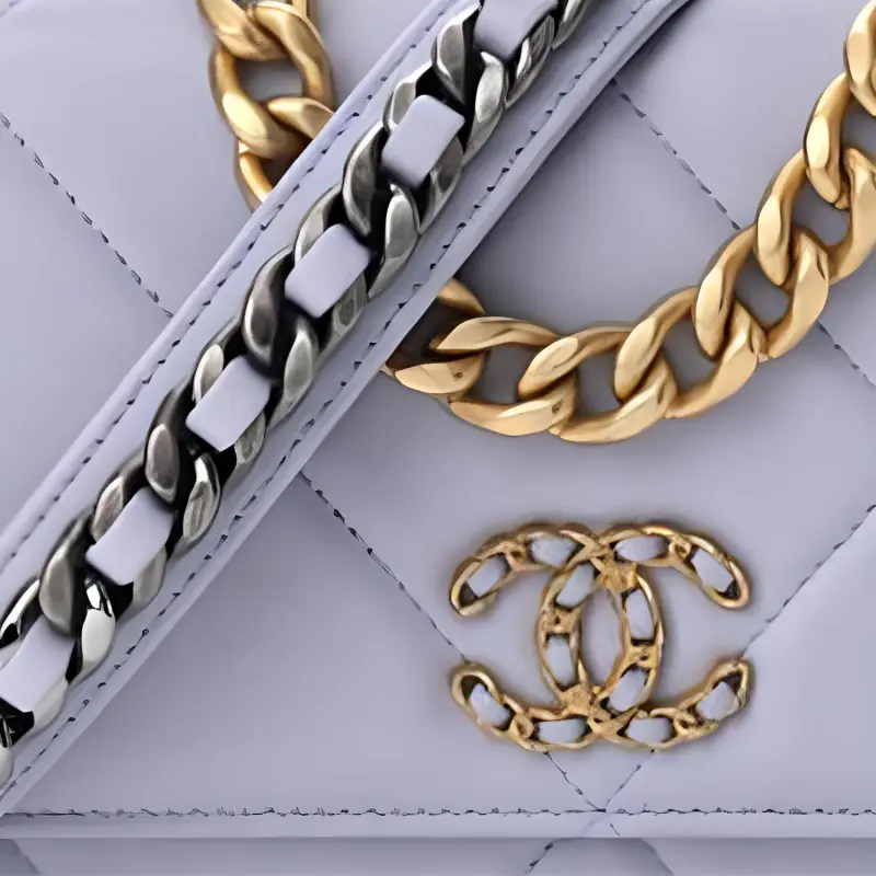 CHANEL 19Bag Sheepskin Handbag, Shoulder Bag, Crossbody Bag Women's Lavender-1