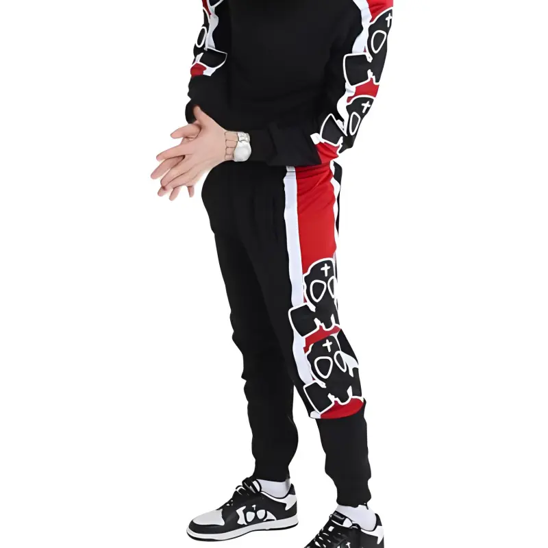 BUTNOT STREET COUTURE Felpa Mezza Zip E Ricamo Loghi Laterali Sweatshirt Men's Black-4