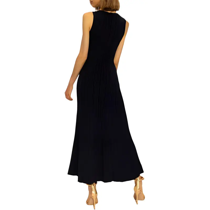 Self portrait Pleated Sleeveless Maxi Dress-3