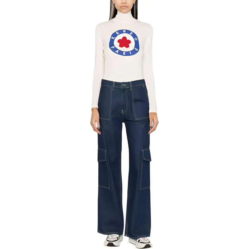 KENZO Logo Intarsia Knit Long Sleeved Jumper-1