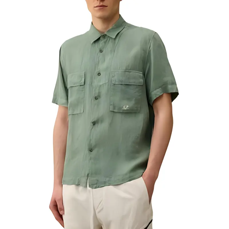 C.P.Company Button up Linen Shirt-3