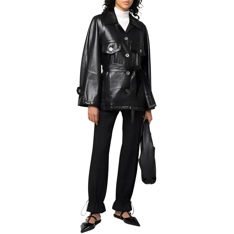 LOW CLASSIC Tied Waist Buttoned Jacket-2