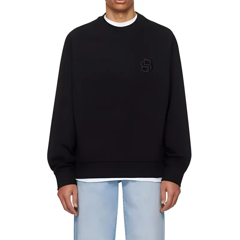 HUGO BOSS Logo Embroidered Crewneck Sweatshirt-4