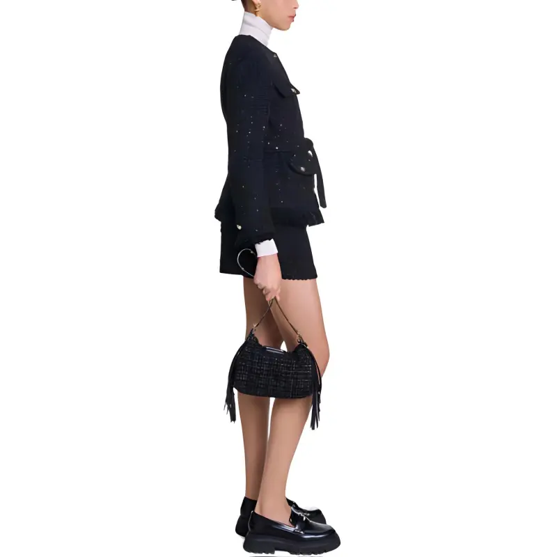 Maje Sequinned Tweed Jacket-2