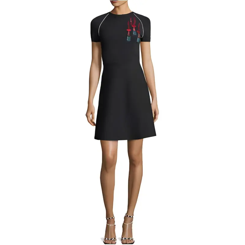 Valentino Short Sleeved Dresses Women's Black-1