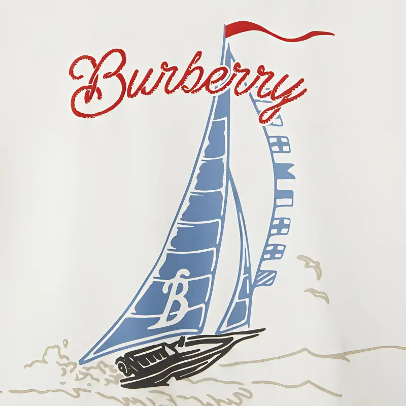 Burberry Sailboat print Cotton T shirt-4