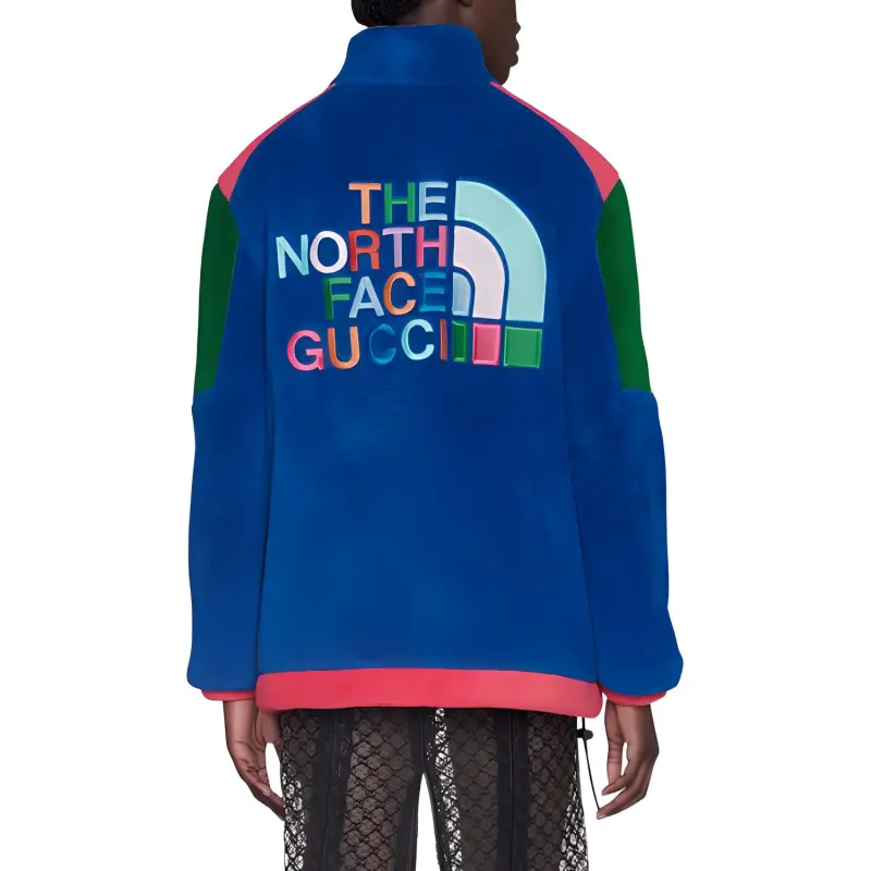 GUCCI X The North Face Fleece Jacket Blue/Green/Dark Pink-5