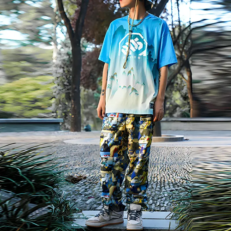 LiNing Knitted Sports Pants Men's Multicolor Print-2