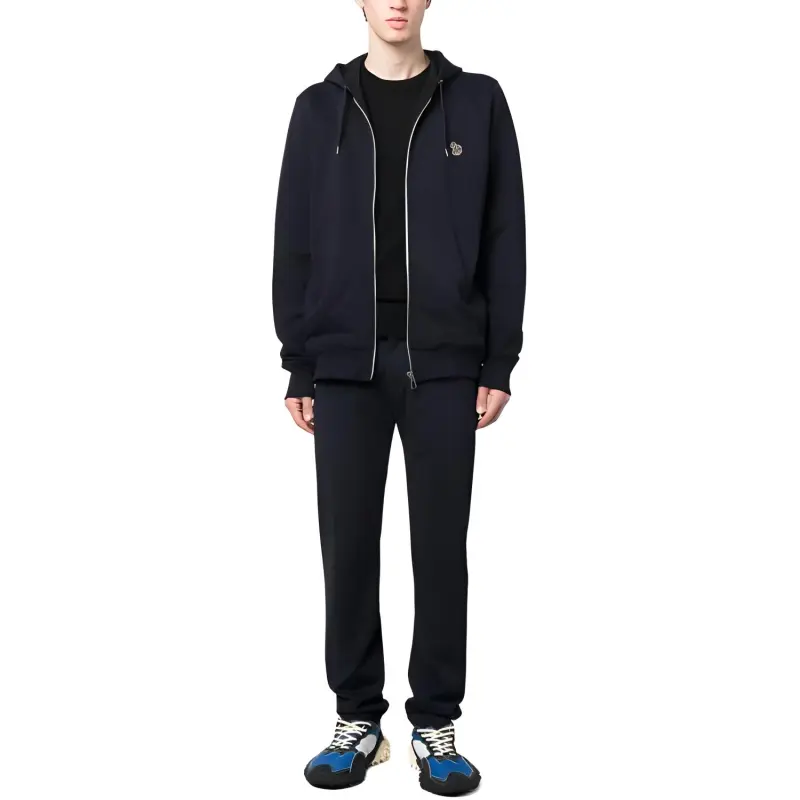 Paul Smith Zebra Patch Zipped Drawstring Hoodie-1