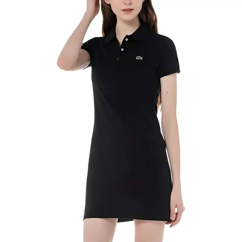 LACOSTE Short-Sleeved Dresses Women's Black-3