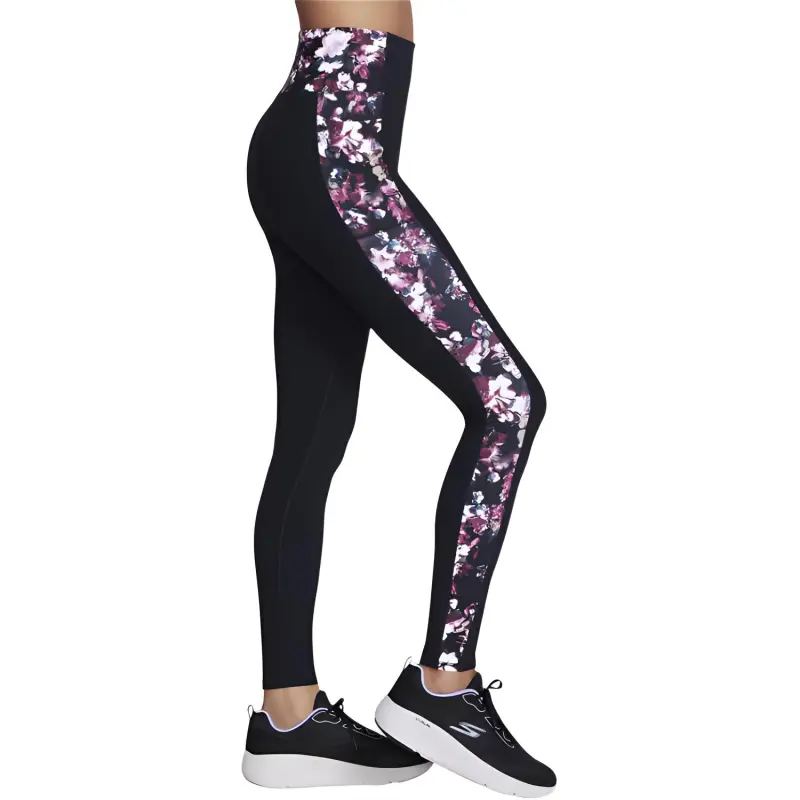 Skechers Go Fle Misty Floral Leggings Women's Black/Light Purple-2