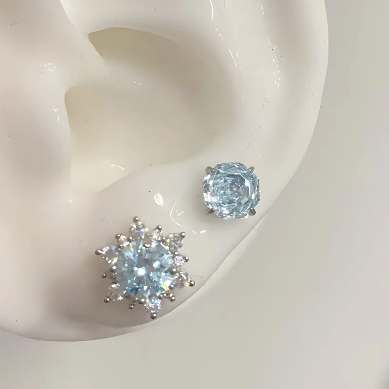 Asia Star Alloy Stud Earrings Women's-2