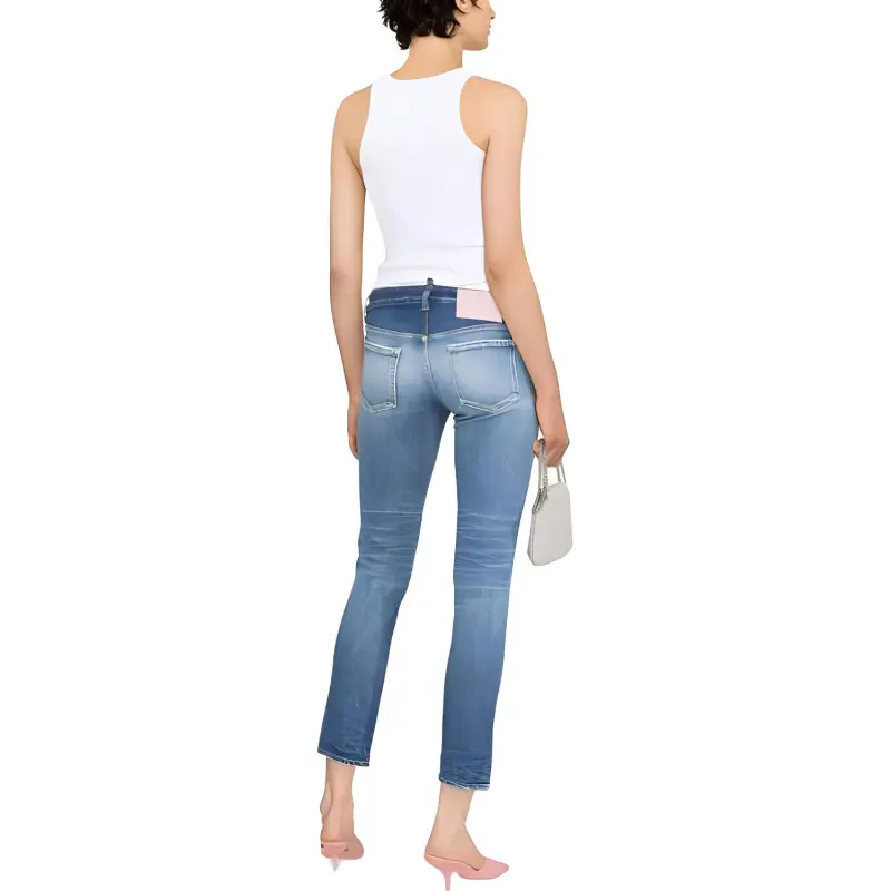 DSQUARED 2 Low Rise Faded Distressed Slim Cut Jeans-1