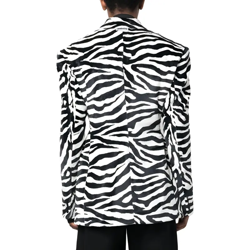 Vetements Oversize-shoulder Zebra-print Blazer-3