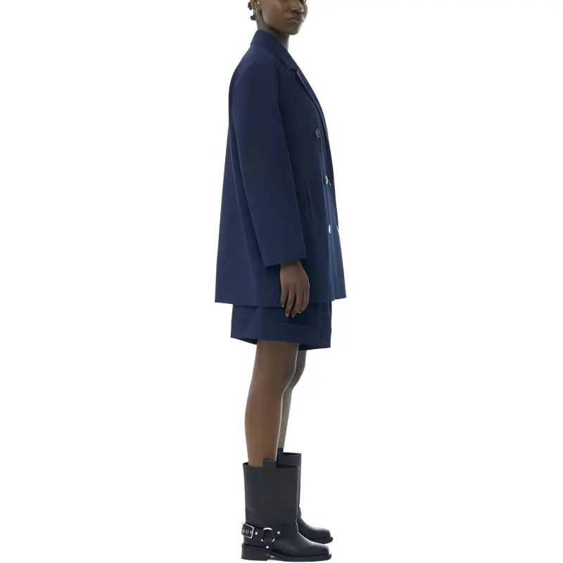 GANNI Double-Breasted Oversized Blazer-3
