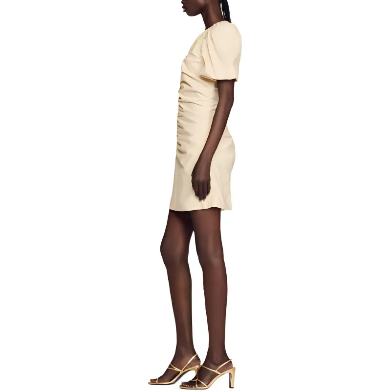 Sandro Short-Sleeved Dresses Women's Beige-4
