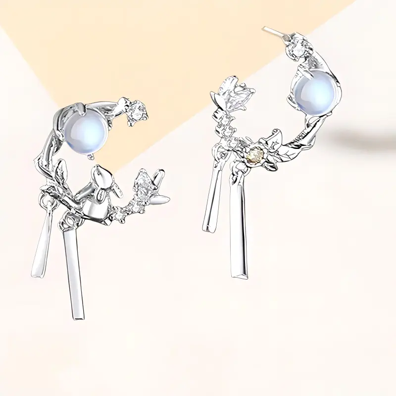 CHINA GOLD S925 Silver Earrings Women's-3