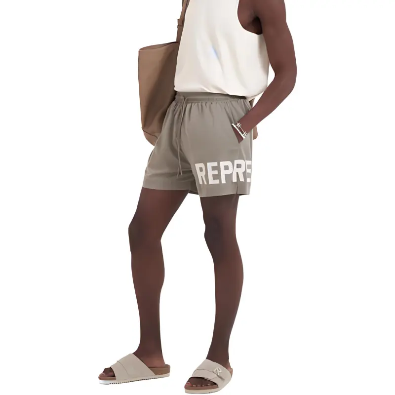 REPRESENT Logo-Printed Elastic Waist Swim Shorts-3