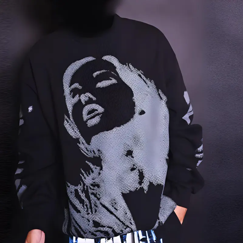 Revenge Crew Neck Sweatshirt Men's Black-1