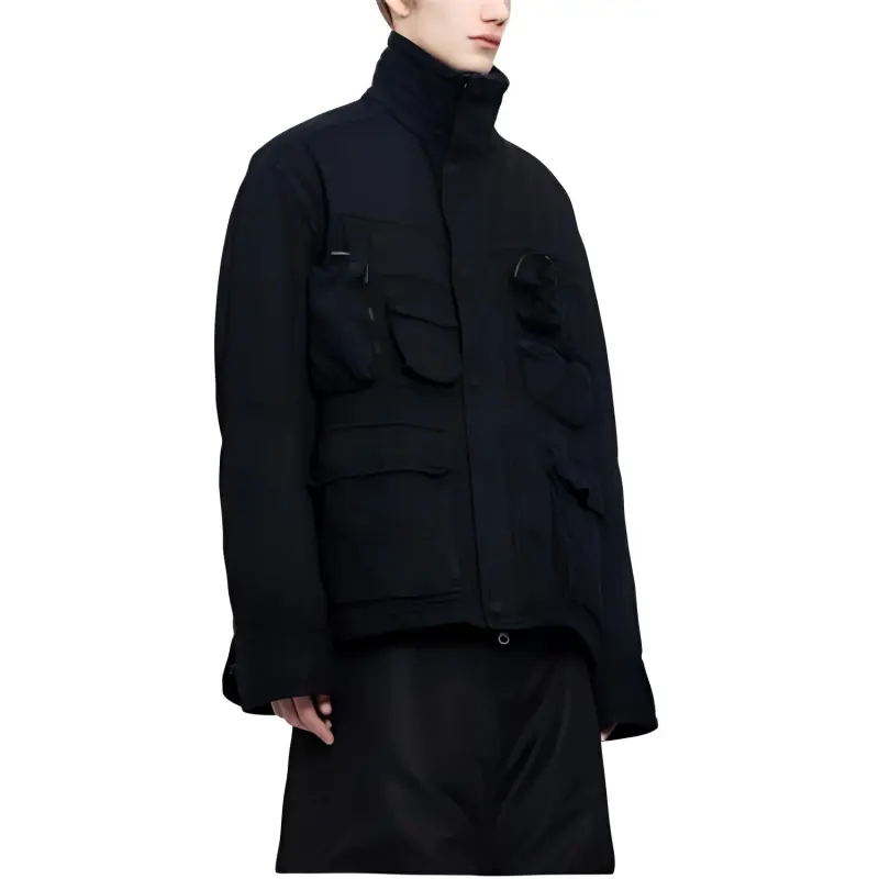 MM6 Maison Margiela Pocket Detailed High Neck Jacket-3