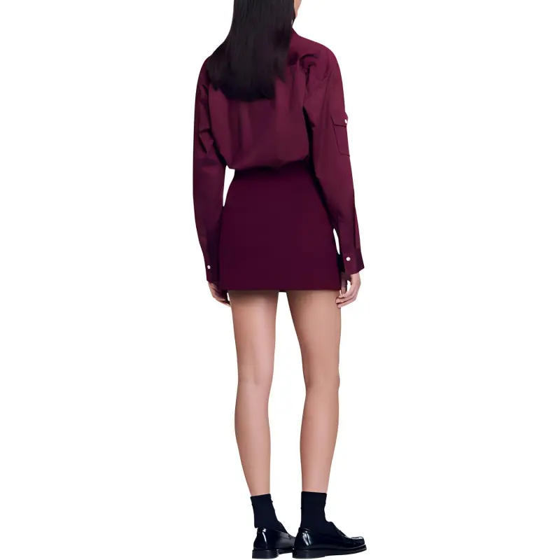 Sandro Press stud Mini Skirt-3