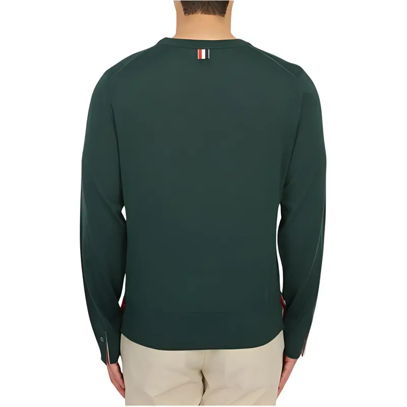 THOM BROWNE Rwb Stripe Detailed Crewneck Jumper-5