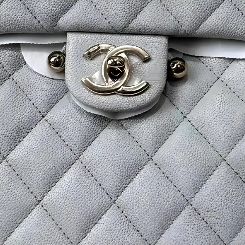 CHANEL Cow Leather Salzburg Backpack Tubas Women's Blue Gray-1