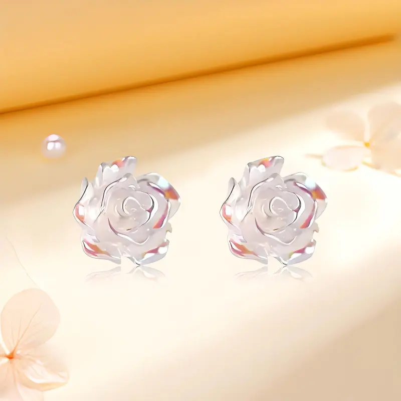 Kim Ka Fook S925 Silver Stud Earrings Women's-3
