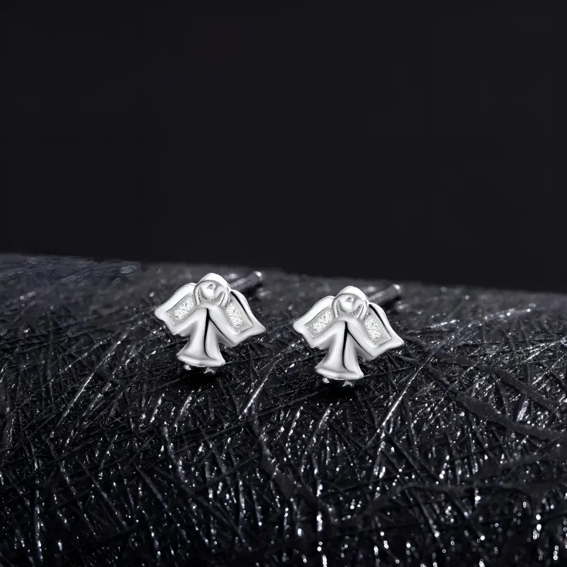 CENTURY&KINDLE 999 Fine Silver Stud Earrings Unisex-1