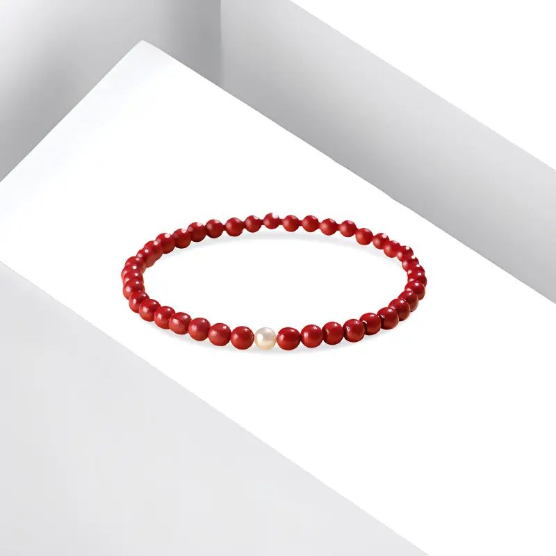 CANHUI Cinnabar Smooth Sailing Beaded Bracelet Women's-1