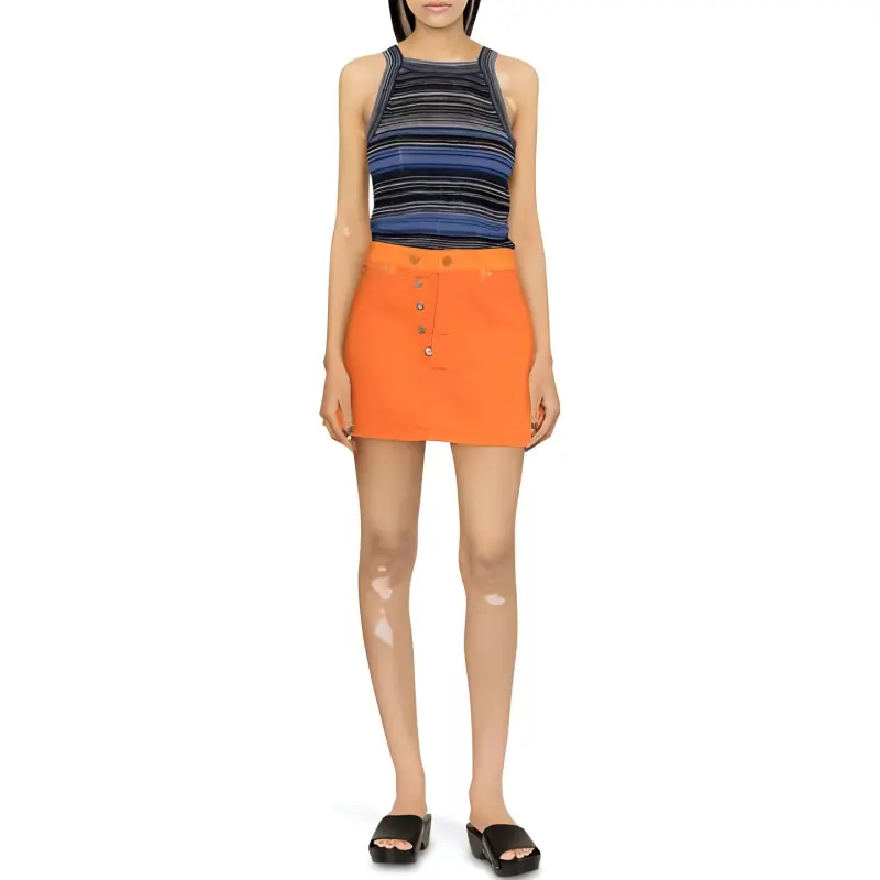 GANNI Casual Short Skirts Women's Orange-2