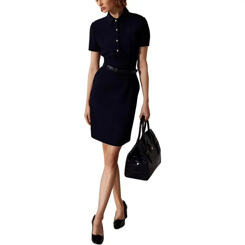 Polo Ralph Lauren Short Sleeved Dresses Women's Marine Blue-1